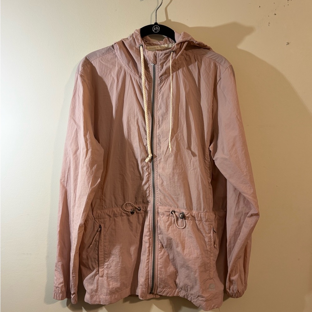 Avalanche‎ Women’s Medium Hooded windbreaker jacket light pink blush draw waist